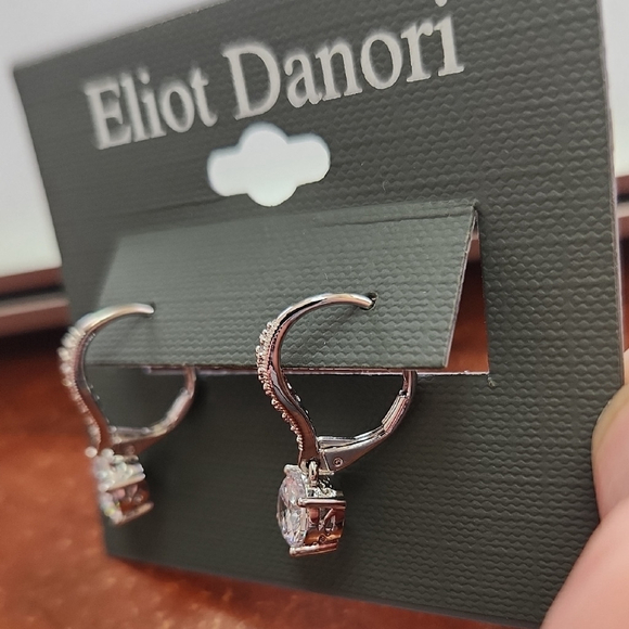 Eliot Danori Cubic Zirconia leaver back drop earrings - Picture 6 of 7